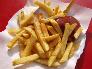 French fries and ketchup